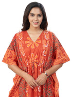 Rust Palm, Hand Dyed Batik, 100% Cotton Kaftan - K180 - image 4
