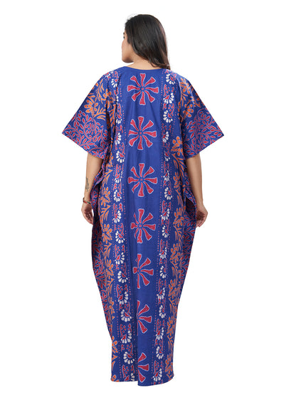 K183 -  Blue Palm, Hand Dyed Batik, 100% Cotton Kaftan