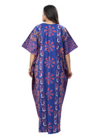 Blue Palm, Hand Dyed Batik, 100% Cotton Kaftan - K183 - image 6