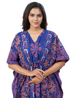 Blue Palm, Hand Dyed Batik, 100% Cotton Kaftan - K183 - image 4
