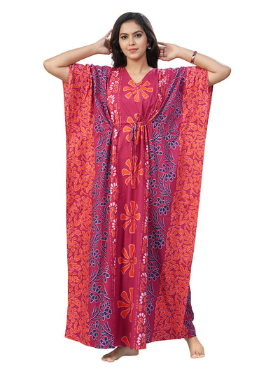 Pink Palm, Hand Dyed Batik, 100% Cotton Kaftan - K181