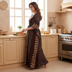 Brown Dotted, Hand Dyed Batik, 100% Cotton Kaftan - K005 - image 7