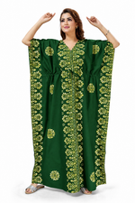 Green Paisley Design Batik, Hand Dyed Batik, 100% Cotton Kaftan - K217 - image 1