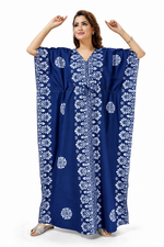 Blue Motif Design Batik, Hand Dyed Batik, 100% Cotton Kaftan - K232 - image 3