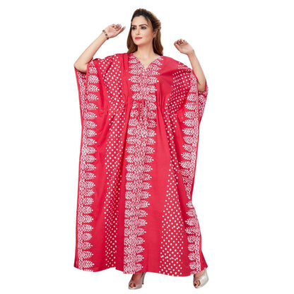 K003 - Pink Dotted, Hand Dyed Batik, 100% Cotton Kaftan - thekaftanshop.com