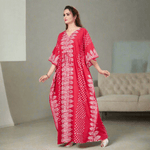 Pink Dotted, Hand Dyed Batik, 100% Cotton Kaftan - K003 - image 2
