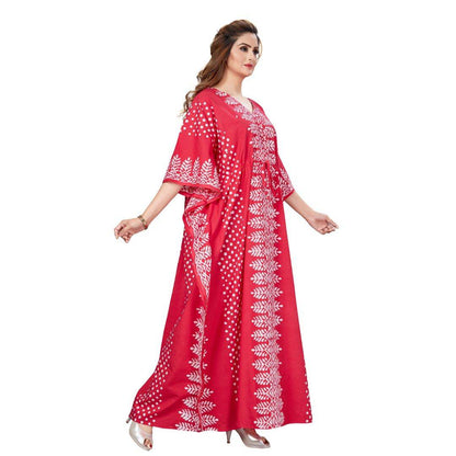 K003 - Pink Dotted, Hand Dyed Batik, 100% Cotton Kaftan - thekaftanshop.com