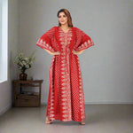 Red Dotted, Hand Dyed Batik, 100% Cotton Kaftan - K004 - image 3