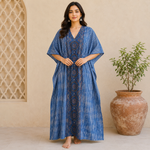 KA3004 – Exclusive Hand Block Ajrak Cotton Kaftan - image 2