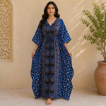 KA3006 – Exclusive Hand Block Ajrak Cotton Kaftan - image 1