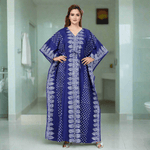 Blue Dotted, Hand Dyed Batik, 100% Cotton Kaftan - K001 - image 2