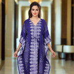 Blue Dotted, Hand Dyed Batik, 100% Cotton Kaftan - K001 - image 3
