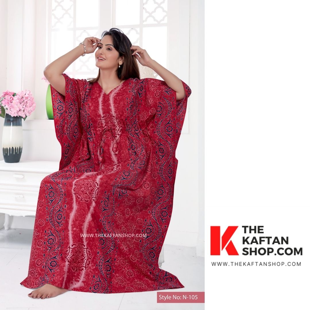 100% Cotton Coral Pink Hand-Dyed Batik Kaftan - The Kaftan Shop