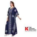 Stripe Navy Blue, Hand Dyed Batik Tie-up, 100% Cotton Kaftan - K011 - image 5