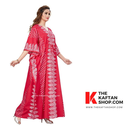 Pink Dotted Hand-Dyed Batik Cotton Kaftan | Kaftans and Nightgowns