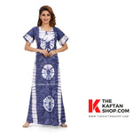 Blue Round Tie-Dye, Hand Dyed Batik, 100% Cotton Night Gown - NG091 image 1