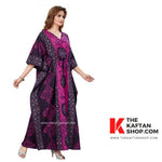 Pink Black Circles, Hand Dyed Batik, 100% Cotton Kaftan - K020 - image 3