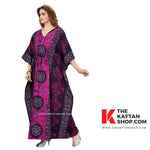 Pink Black Circles, Hand Dyed Batik, 100% Cotton Kaftan - K020 - image 5