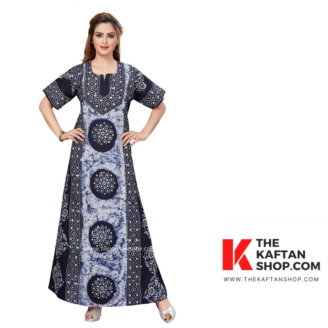 Shoppio India Women's Batik Printed Soft 100 percent Cotton Nighty