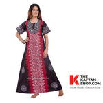 Red & Black Shaded, Hand Dyed Batik, 100% Cotton Night Gown - NG042 image 2