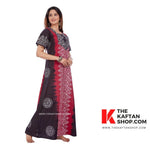 Red & Black Shaded, Hand Dyed Batik, 100% Cotton Night Gown - NG042 image 3