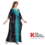 Green & Black Shaded, Hand Dyed Batik, 100% Cotton Kaftan - K040 - image 2