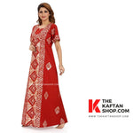 Red Diamond Design, Hand Dyed Batik, 100% Cotton Night Gown - NG080 image 3