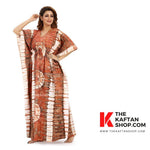 Brown Round Tie-Dye, Hand Dyed Batik, 100% Cotton Kaftan - K092 - image 4