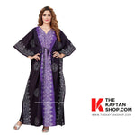 Purple & Black Shaded, Hand Dyed Batik, 100% Cotton Kaftan - K041 - image 1