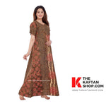 Brown S Design, Hand Dyed Batik Tie-up, 100% Cotton Night Gown - NG051 image 2