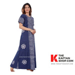 Navy Blue, Hand Dyed Batik, 100% Cotton Night Gown - NG011 image 2