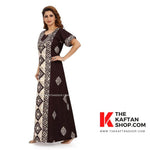 Brown Diamond Design, Hand Dyed Batik, 100% Cotton Night Gown - NG082 image 1