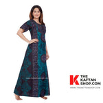 Green Black Circles, Hand Dyed Batik, 100% Cotton Night Gown - NG021 image 4