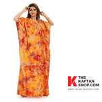Red & Orange Block Design, Hand Dyed Batik Tie-up, 100% Cotton Kaftan - K065 - image 4
