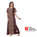 Coffee Brown, Hand Dyed Batik, 100% Cotton Night Gown - NG012 image 4
