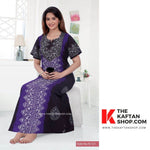 Purple & Black Shaded, Hand Dyed Batik, 100% Cotton Night Gown - NG041 image 6