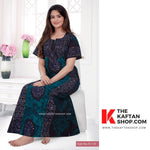 Green Black Circles, Hand Dyed Batik, 100% Cotton Night Gown - NG021 image 6