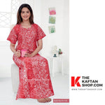 Pink Flowers, Hand Dyed Batik, 100% Cotton Night Gown - NG031 image 5
