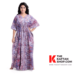 Purple & Pink, Hand Dyed Batik Tie-up, 100% Cotton Kaftan - K070 - image 2