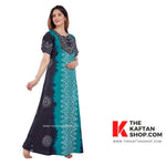 Green & Black Shaded, Hand Dyed Batik, 100% Cotton Night Gown - NG040 image 3